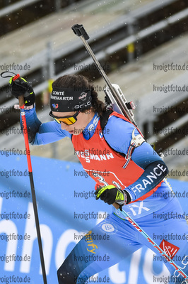 14.03.2020, xsoex, Biathlon IBU Weltcup NoveMesto na Morave, Mixed-Staffel, v.l. Anais Chevalier-Bouchet (France) in Aktion / in action competes
