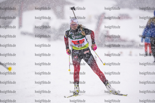 14.03.2020, xkvx, Biathlon IBU Cup Obertilliach, Mixed-Staffel, v.l. Emilie Aagheim Kalkenberg (Norway)  / 