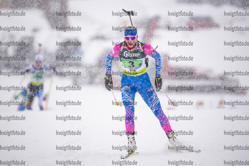 14.03.2020, xkvx, Biathlon IBU Cup Obertilliach, Mixed-Staffel, v.l. Ekaterina Noskova (Russia)  / 