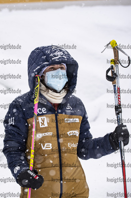 14.03.2020, xkvx, Biathlon IBU Cup Obertilliach, Mixed-Staffel, v.l. Marthe Kraakstad Johansen (Norway)  / 