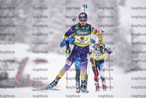 14.03.2020, xkvx, Biathlon IBU Cup Obertilliach, Mixed-Staffel, v.l. Taras Lesiuk (Ukraine)  / 