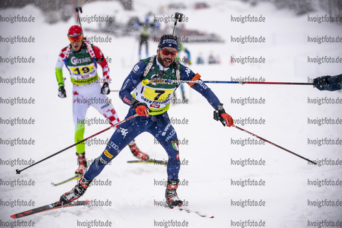 14.03.2020, xkvx, Biathlon IBU Cup Obertilliach, Mixed-Staffel, v.l. Giuseppe Montello (Italy)  / 