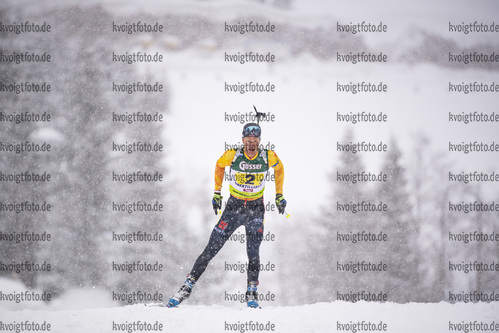 14.03.2020, xkvx, Biathlon IBU Cup Obertilliach, Mixed-Staffel, v.l. Dominic Schmuck (Germany)  / 