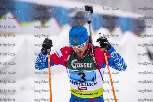 14.03.2020, xkvx, Biathlon IBU Cup Obertilliach, Mixed-Staffel, v.l. Anton Babikov (Russia)  / 