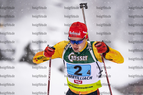 14.03.2020, xkvx, Biathlon IBU Cup Obertilliach, Mixed-Staffel, v.l. Lucas Fratzscher (Germany)  / 