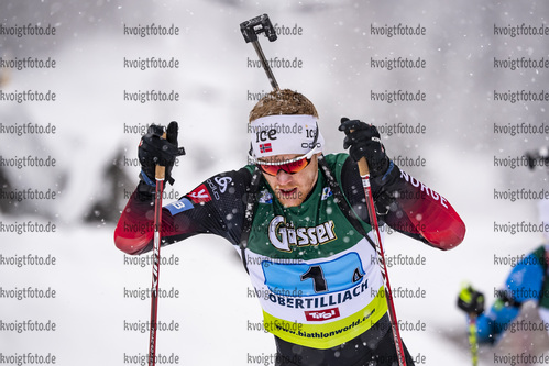 14.03.2020, xkvx, Biathlon IBU Cup Obertilliach, Mixed-Staffel, v.l. Sivert Guttorm Bakken (Norway)  / 
