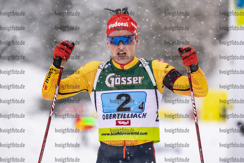 14.03.2020, xkvx, Biathlon IBU Cup Obertilliach, Mixed-Staffel, v.l. Lucas Fratzscher (Germany)  / 