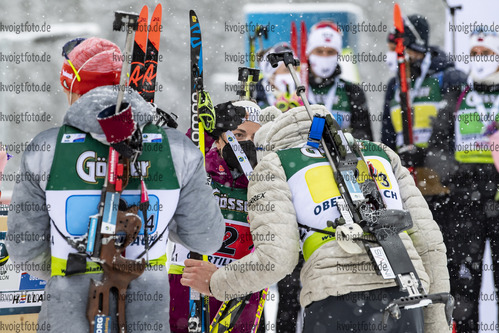 14.03.2020, xkvx, Biathlon IBU Cup Obertilliach, Mixed-Staffel, v.l. Marion Deigentesch (Germany) und Dominic Schmuck (Germany)  / 