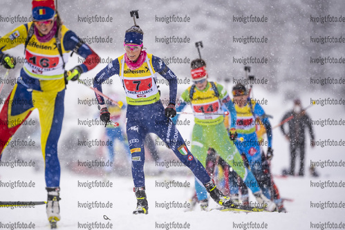 14.03.2020, xkvx, Biathlon IBU Cup Obertilliach, Single-Mixed-Staffel, v.l. Rebecca Passler (Italy)  / 