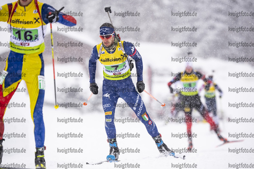 14.03.2020, xkvx, Biathlon IBU Cup Obertilliach, Single-Mixed-Staffel, v.l. Daniele Cappellari (Italy)  / 