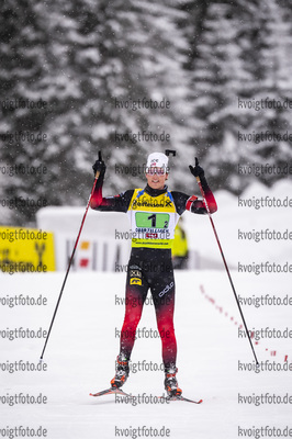 14.03.2020, xkvx, Biathlon IBU Cup Obertilliach, Single-Mixed-Staffel, v.l. Aleksander Fjeld Andersen (Norway)  / 