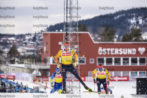 18.03.2021, xkvx, Biathlon IBU World Cup Oestersund, Training Damen und Herren, v.l. Johannes Kuehn (Germany) in aktion / in action competes