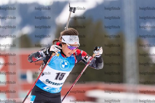 19.03.2021, xkvx, Biathlon IBU World Cup Oestersund, Sprint Damen, v.l. Dunja Zdouc (Austria) in aktion / in action competes