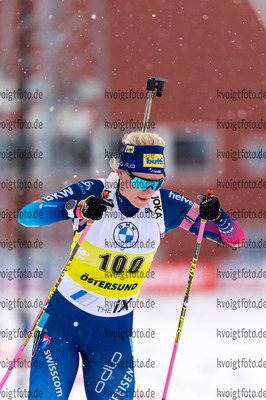 19.03.2021, xkvx, Biathlon IBU World Cup Oestersund, Sprint Damen, v.l. Amy Baserga (Switzerland) in aktion / in action competes