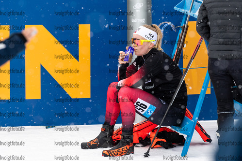 19.03.2021, xkvx, Biathlon IBU World Cup Oestersund, Sprint Damen, v.l. Ragnhild Femsteinevik (Norway) nach dem Wettkampf / after the competition