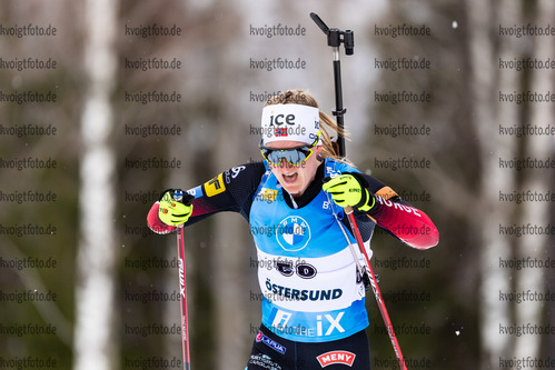 19.03.2021, xkvx, Biathlon IBU World Cup Oestersund, Sprint Damen, v.l. Marte Olsbu Roeiseland (Norway) in aktion / in action competes