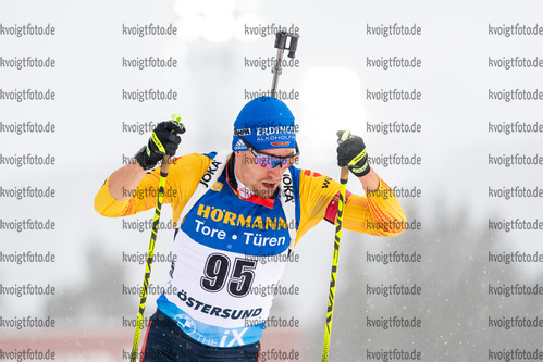 19.03.2021, xkvx, Biathlon IBU World Cup Oestersund, Sprint Herren, v.l. David Zobel (Germany) in aktion / in action competes