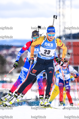 20.03.2021, xkvx, Biathlon IBU World Cup Oestersund, Verfolgung Damen, v.l. Franziska Preuss (Germany) in aktion / in action competes