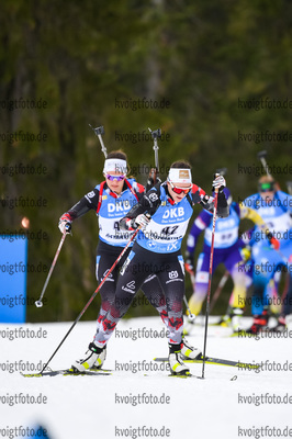 20.03.2021, xkvx, Biathlon IBU World Cup Oestersund, Verfolgung Damen, v.l. Julia Schwaiger (Austria) in aktion / in action competes