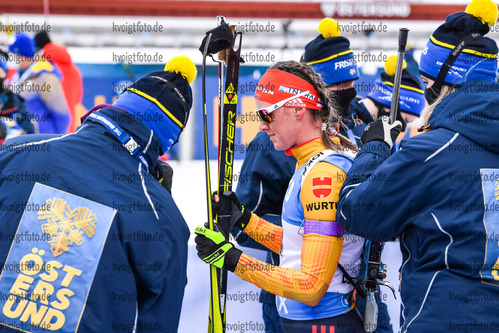 20.03.2021, xkvx, Biathlon IBU World Cup Oestersund, Verfolgung Damen, v.l. Denise Herrmann (Germany) im Ziel / at the finish