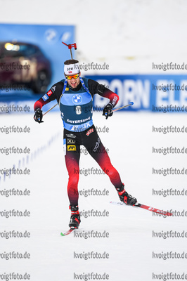 20.03.2021, xkvx, Biathlon IBU World Cup Oestersund, Verfolgung Herren, v.l. Sturla Holm Laegreid (Norway) im Ziel / in the finish