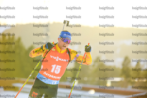 21.03.2021, xkvx, Biathlon IBU World Cup Oestersund, Massenstart Herren, v.l. Erik Lesser (Germany) in aktion / in action competes