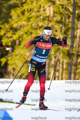 21.03.2021, xsoex, Biathlon IBU World Cup Oestersund, Massenstart Herren, v.l. Sturla Holm Laegreid (Norway) in aktion / in action competes
