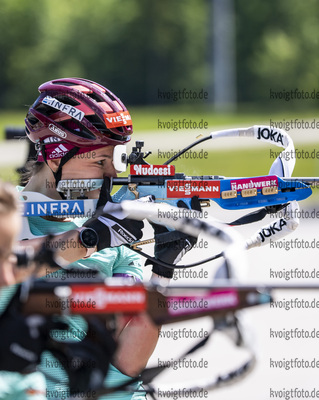 02.06.2021, xkvx, Biathlon Training Ruhpolding, v.l. Denise Herrmann (Germany) in aktion am Schiessstand at the shooting range