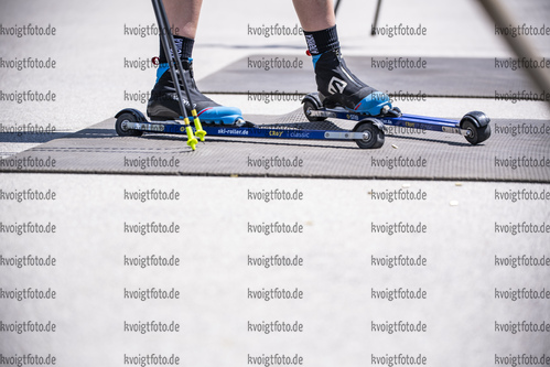 02.06.2021, xkvx, Biathlon Training Ruhpolding, v.l. Vanessa Voigt (Germany) / Skiroller / SRB-Roller / Salomon Schuhe in aktion in action competes