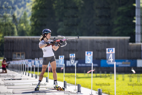 04.06.2021, xkvx, Biathlon Training Ruhpolding, v.l. Marion Deigentesch (Germany) in aktion am Schiessstand at the shooting range