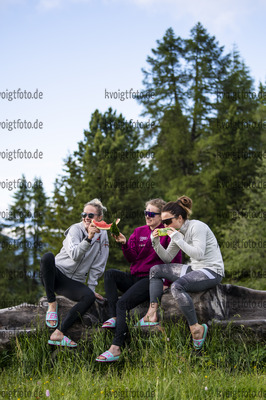 30.06.2021, xkvx, Biathlon Training SeiserAlm, v.l. Maren Hammerschmidt (Germany), Janina Hettich (Germany), Marion Wiesensarter (Germany)  
