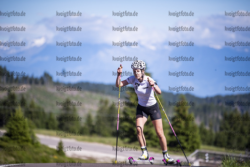 02.07.2021, xkvx, Biathlon Training Lavaze, v.l. Emilie Aagheim Kalkenberg (Norway)  