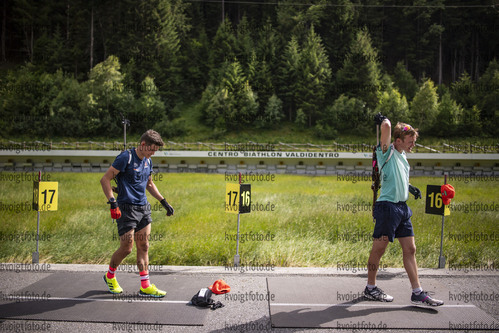 12.07.2021, xkvx, Biathlon Training Bormio, v.l. Philipp Horn (Germany), Benedikt Doll (Germany)  