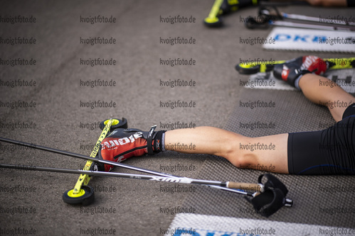12.08.2021, xkvx, Biathlon Training Oberhof, v.l. Benjamin Weger (Switzerland) / Marwe Skiroller / Alpina Schuhe  