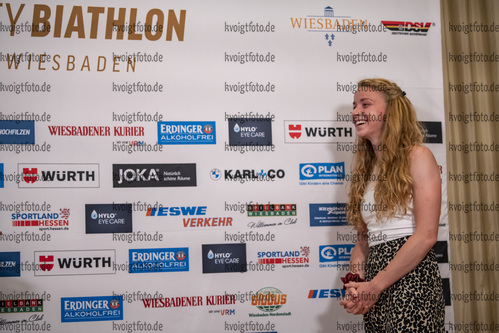 14.08.2021, xkvx, City Biathlon Wiesbaden 2021, v.l. Marketa Davidova (Czech Republic)  / 
