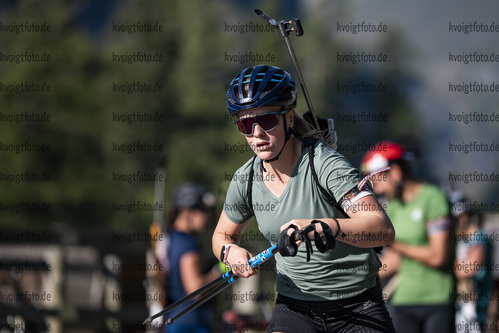 23.08.2021, xkvx, Biathlon Training Bessans, v.l. Sophie Chauveau (France)  