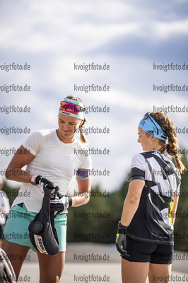 30.08.2021, xkvx, Biathlon Training Font Romeu, v.l. Denise Herrmann (Germany), Marion Wiesensarter (Germany)  