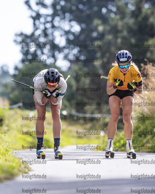 31.08.2021, xkvx, Biathlon Training Font Romeu, v.l. Vanessa Voigt (Germany), Marion Wiesensarter (Germany)  