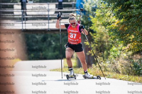 11.09.2021, xkvx, Biathlon Deutsche Meisterschaften Arber, Sprint Damen, v.l. Lara Vogl (Germany)  