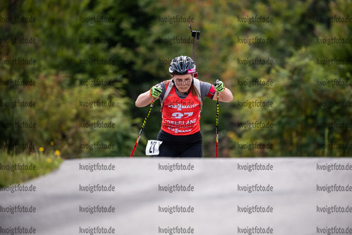 11.09.2021, xkvx, Biathlon Deutsche Meisterschaften Arber, Sprint Damen, v.l. Maja Suttkus (Germany)  