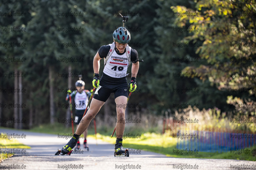 01.10.2021, xkvx, Biathlon, Deutschlandpokal Altenberg, Sprint - maennlich, v.l. Maximilian Kollmeier (Germany)