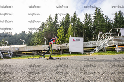 03.10.2021, xkvx, Biathlon, Deutschlandpokal Altenberg, Berglauf - maennlich, v.l. Quentin Boettner (Germany)