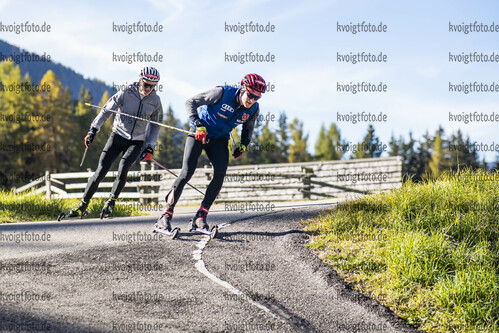 20.10.2021, xkvx, Biathlon Training Antholz-Anterselva, v.l. Philipp Horn (Germany), Benedikt Doll (Germany)  