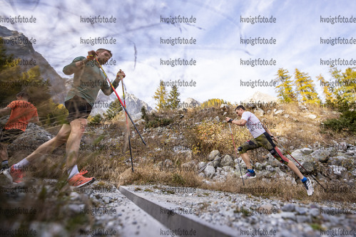 20.10.2021, xkvx, Biathlon Training Antholz-Anterselva, v.l. Johannes Kuehn (Germany), Justus Strelow (Germany)  