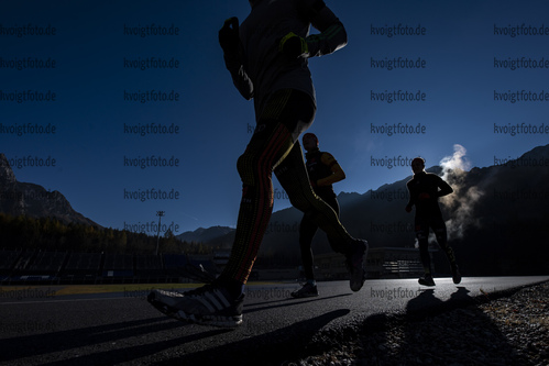 22.10.2021, xkvx, Biathlon Training Antholz-Anterselva, v.l. Benedikt Doll (Germany), Philipp Horn (Germany)  