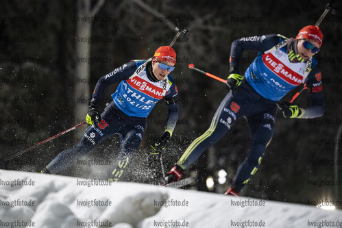 01.12.2021, xkvx, Biathlon IBU World Cup Oestersund, Training Women and Men, v.l. Philipp Horn (Germany) und Benedikt Doll (Germany) in aktion / in action competes