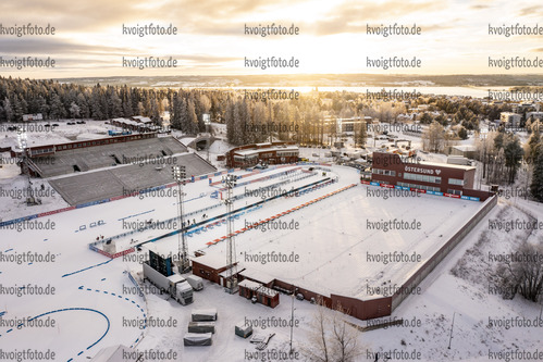 01.12.2021, xkvx, Biathlon IBU World Cup Oestersund - Stadium Overview, v.l.  Stadionansicht / Luftbild / Drohnenbild / Drohne / Stadiumoverview / General Drone View