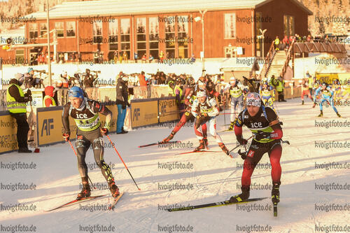 01.12.2021, xetx, Biathlon IBU Cup Sjusjoen, Super Sprint Men, v.l. David Zobel (GERMANY), Haavard Gutuboe Bogetveit (NORWAY)  / 