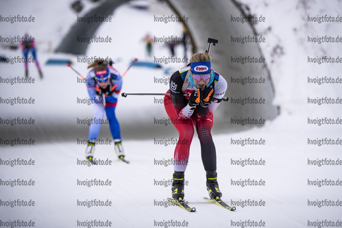 08.12.2021, xkvx, Biathlon IBU World Cup Hochfilzen, Training Women and Men, v.l. Lisa Theresa Hauser (Austria) in aktion / in action competes