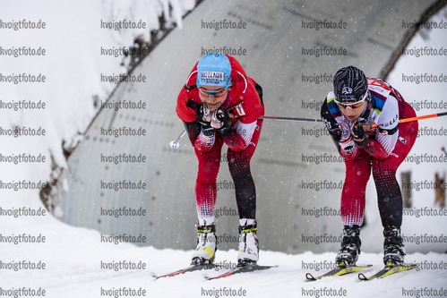09.12.2021, xkvx, Biathlon IBU World Cup Hochfilzen, Training Women and Men, v.l. Dunja Zdouc (Austria), Christina Rieder (Austria) in aktion / in action competes